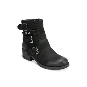 White Mountain Major Black Sueded Biker Boots Sz 7 Good Condition
